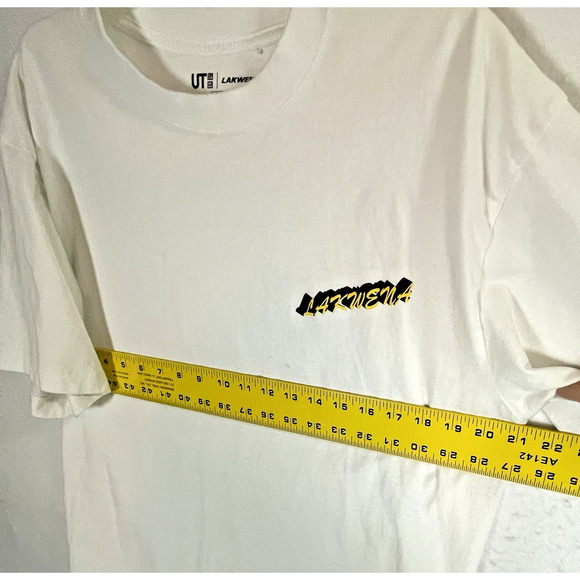 Uniqlo x Lakwena Size L White Cotton Tee T Shirt Your Love Keeps Lifting Me High - Picture 7 of 11